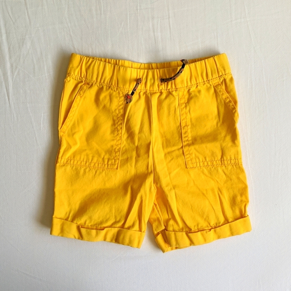joe fresh yellow cotton twill summer shorts 24 months baby
